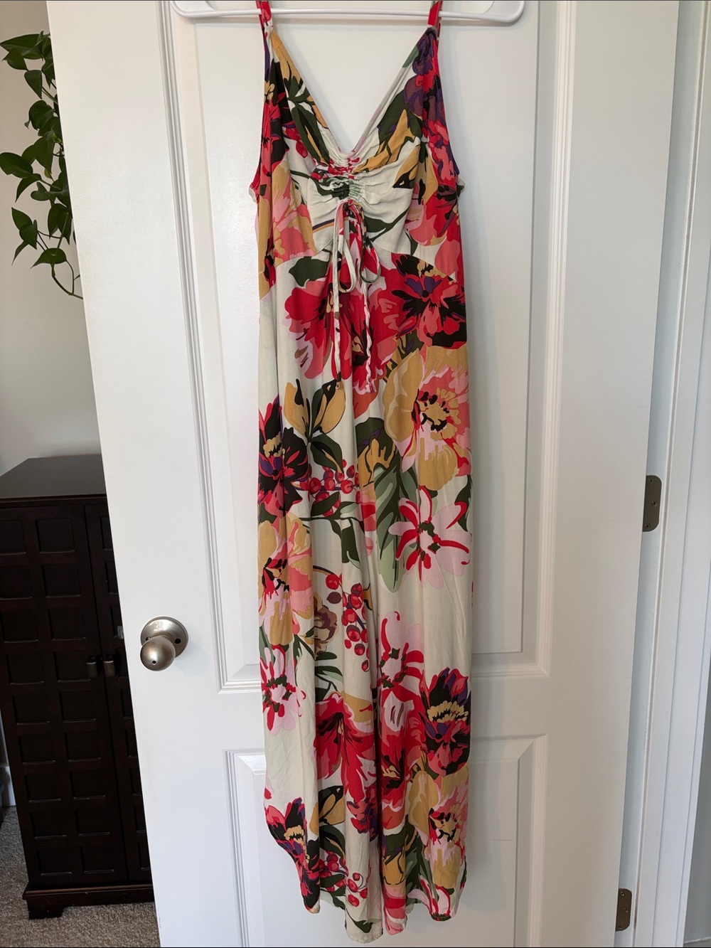 CATO floral jumpsuit with pockets and adjustable straps